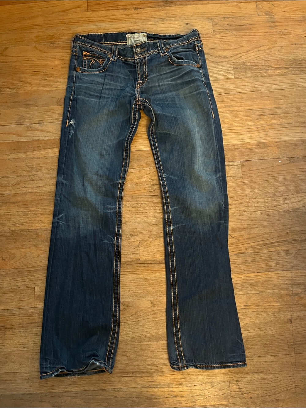 Big Star Blue Denim Jeans with Yellow Contrast Stitching